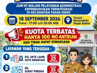JUMPA MELATI Hadir di Pasar Kemis, Warga Pekerja Terbantu Urus Adminduk Malam Hari