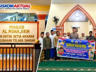 Subuh Keliling Polsek Kandis di Masjid Al-Muhajirin Kabupaten Siak