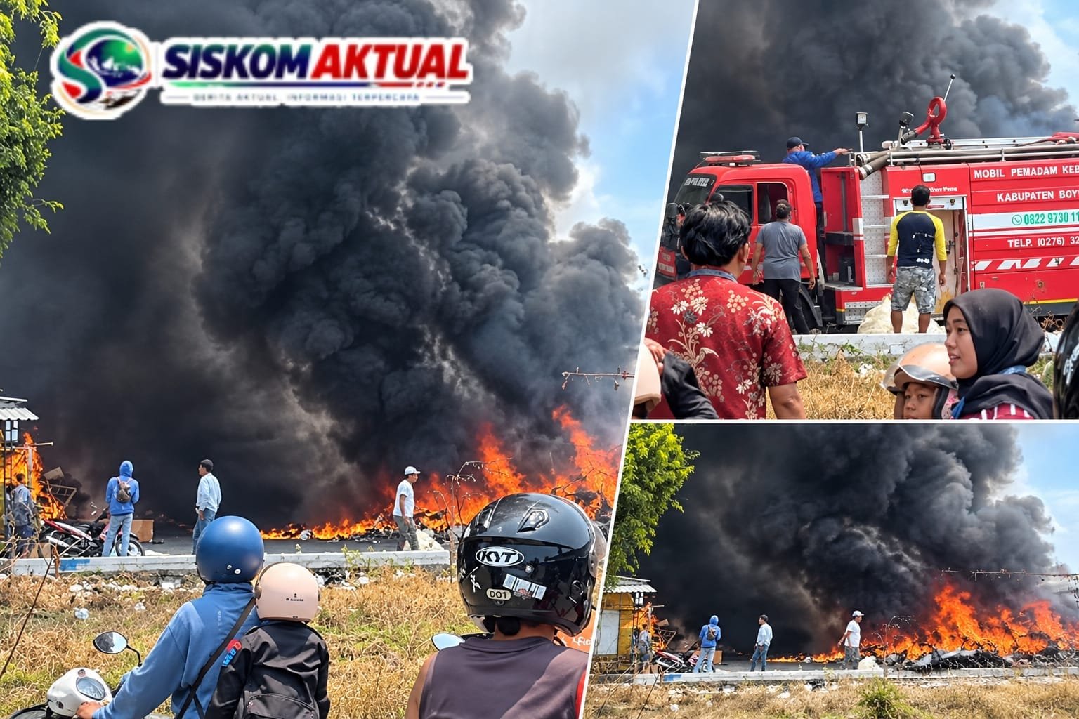 Kebakaran gudang rosok yang melanda tiga ruko di kawasan selatan Terminal Kartasura Sukoharjo